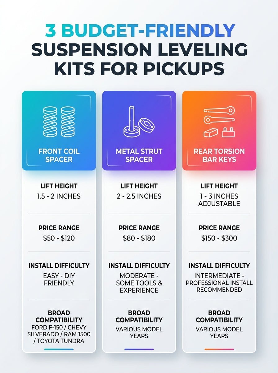 Best Budget Friendly Suspension Leveling Kits for Pickups in 2026 (Real Picks That Won't Break the Bank)