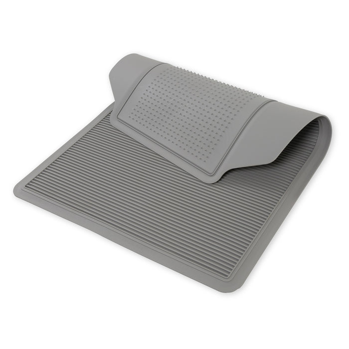 Holley 05-100GR Holley Classic Truck Floor Mat; Light Gray; Rubber PVC; Sold In Sets; - Truck Part Superstore