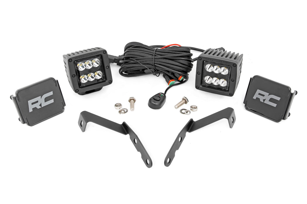 Rough Country 71058 LED Light - Ditch Mount - 2" Black Pair - Spot - Chevy 1500 (2007-2013) - Truck Part Superstore
