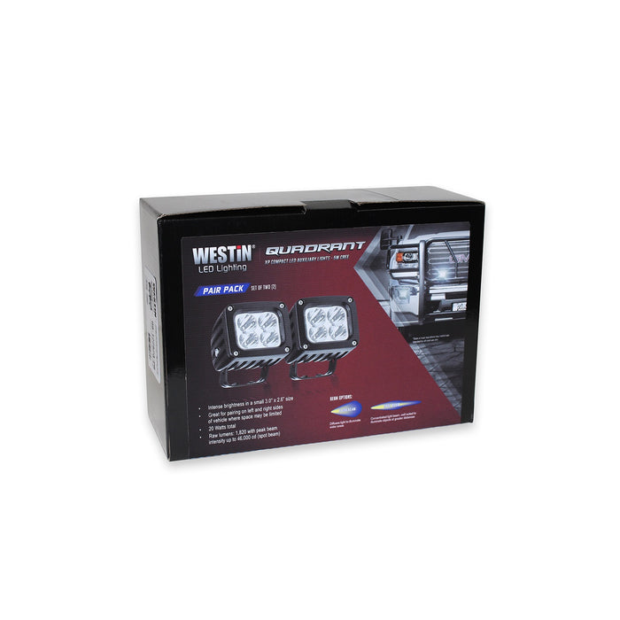 Westin 09-12252B-PR Quadrant LED Auxiliary Light - Truck Part Superstore