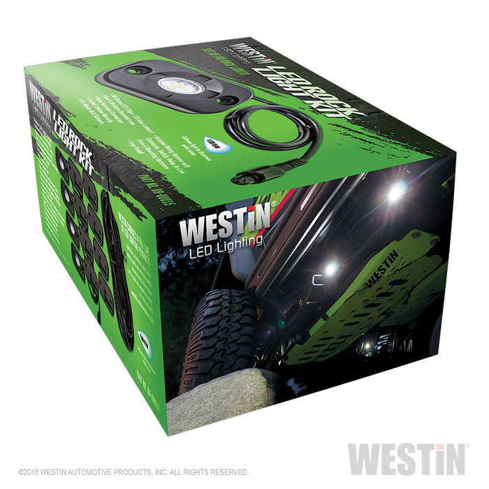 Westin 09-80015 LED Rock Light Kit; Incl. 4 Lights; 14 ft. 9 in. Wiring Harness; Switch; - Truck Part Superstore