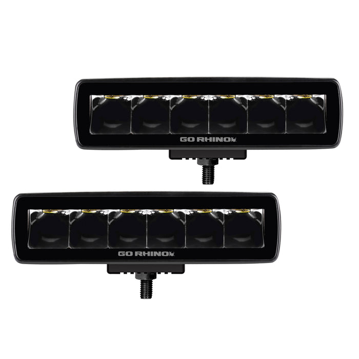 Go Rhino 750300621SBS Blackout Series Lights - Pair of Sixline Spot Light Kit - Truck Part Superstore
