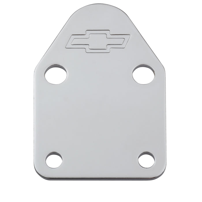 Proform 141-210 Fuel Pump Block-Off Plate; Chrome with Bowtie Logo; Fits SB Chevy V8 Engines - Truck Part Superstore