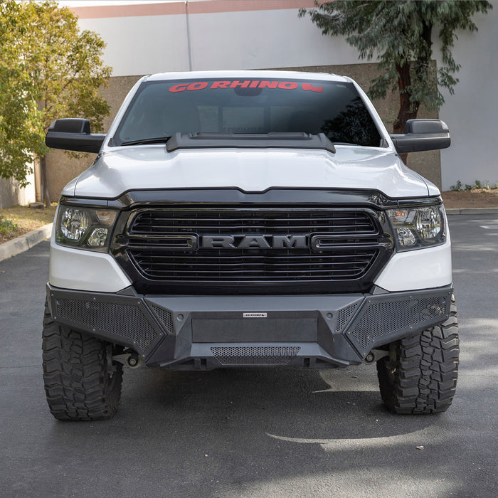 Go Rhino 341301T Low profile steel bumper with powered light mount protects front of vehicle - Truck Part Superstore