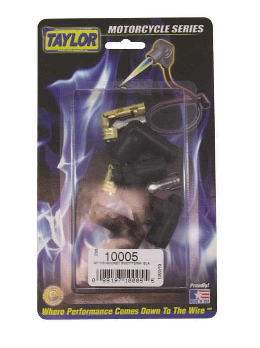 Taylor Cable 10005 Motorcycle Boot And Terminal Kit; 90 deg. HEI; 90 deg. Socket Coil; Black; - Truck Part Superstore