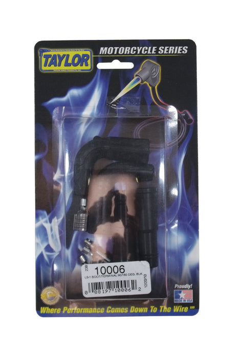 Taylor Cable 10006 Motorcycle Boot And Terminal Kit; 90 deg. EVO; 180 deg. EVO Coil; Black; - Truck Part Superstore