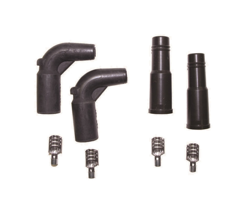 Taylor Cable 10006 Motorcycle Boot And Terminal Kit; 90 deg. EVO; 180 deg. EVO Coil; Black; - Truck Part Superstore
