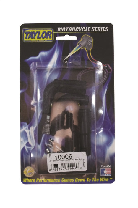 Taylor Cable 10006 Motorcycle Boot And Terminal Kit; 90 deg. EVO; 180 deg. EVO Coil; Black; - Truck Part Superstore