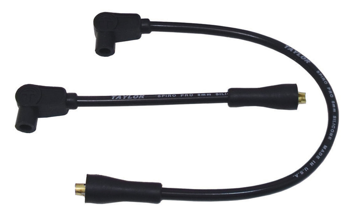 Taylor Cable 10030 8mm Spiro-Pro Motorcycle Ignition Wire Set; Custom Fit; Black; 90 deg. Boots; - Truck Part Superstore