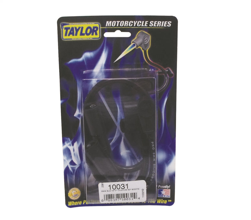 Taylor Cable 10031 8mm Spiro-Pro Motorcycle Ignition Wire Set; Custom Fit; Black; 90 deg. Boots; - Truck Part Superstore