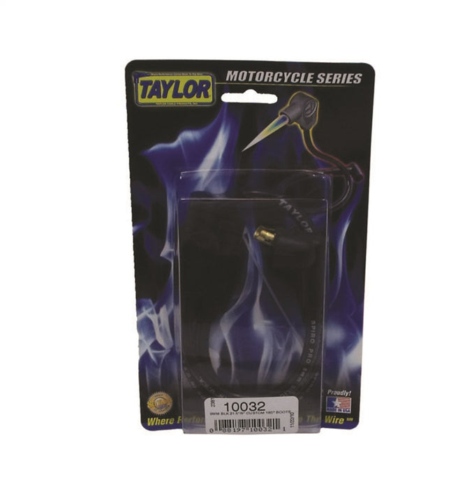 Taylor Cable 10032 8mm Spiro-Pro Motorcycle Ignition Wire Set; Custom Fit; Black; 180 deg. Boots; - Truck Part Superstore