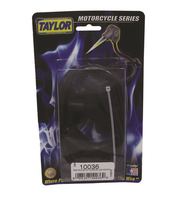 Taylor Cable 10036 8mm Spiro-Pro Motorcycle Ignition Wire Set; Custom Fit; Black; 135 deg. Boots; - Truck Part Superstore