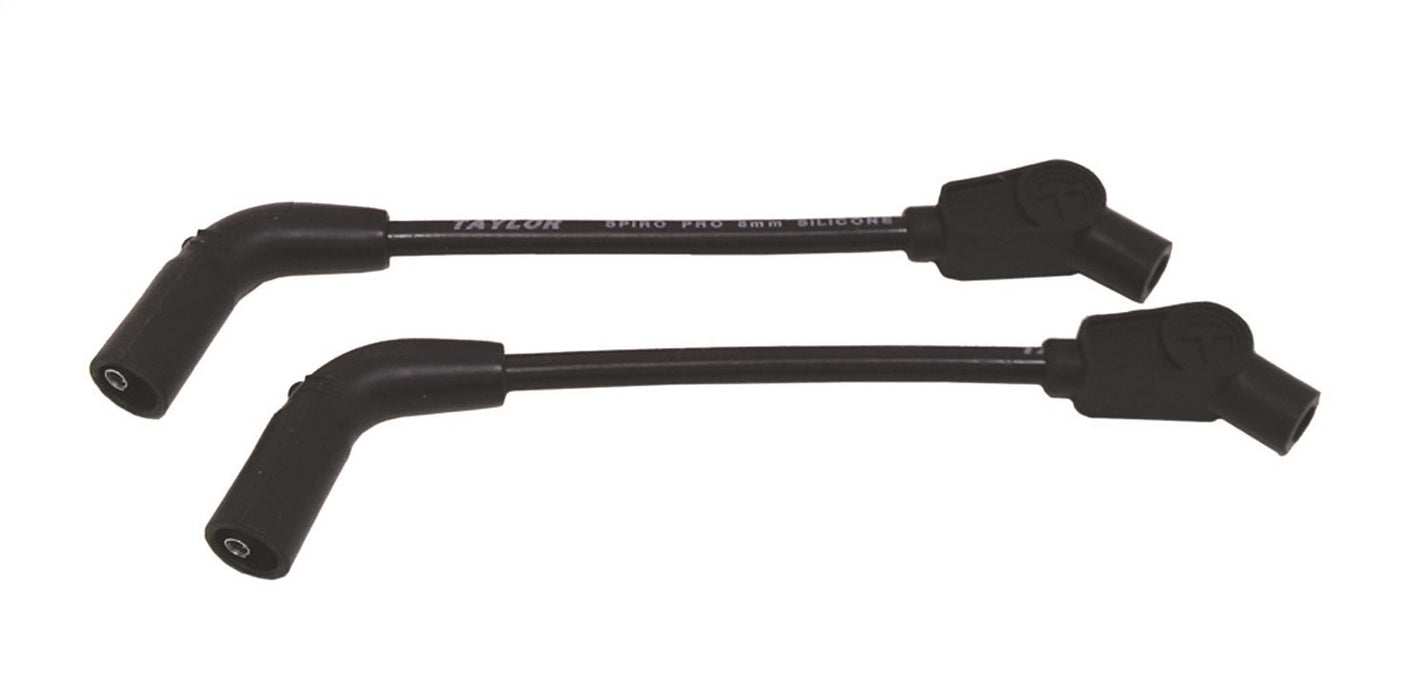 Taylor Cable 10038 8mm Spiro-Pro Motorcycle Ignition Wire Set; Custom Fit; Black; 135 deg. Boots; - Truck Part Superstore