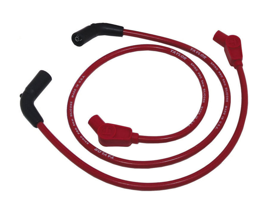 Taylor Cable 10236 8mm Spiro-Pro Motorcycle Ignition Wire Set; Custom Fit; Red; 135 deg. Boots; - Truck Part Superstore