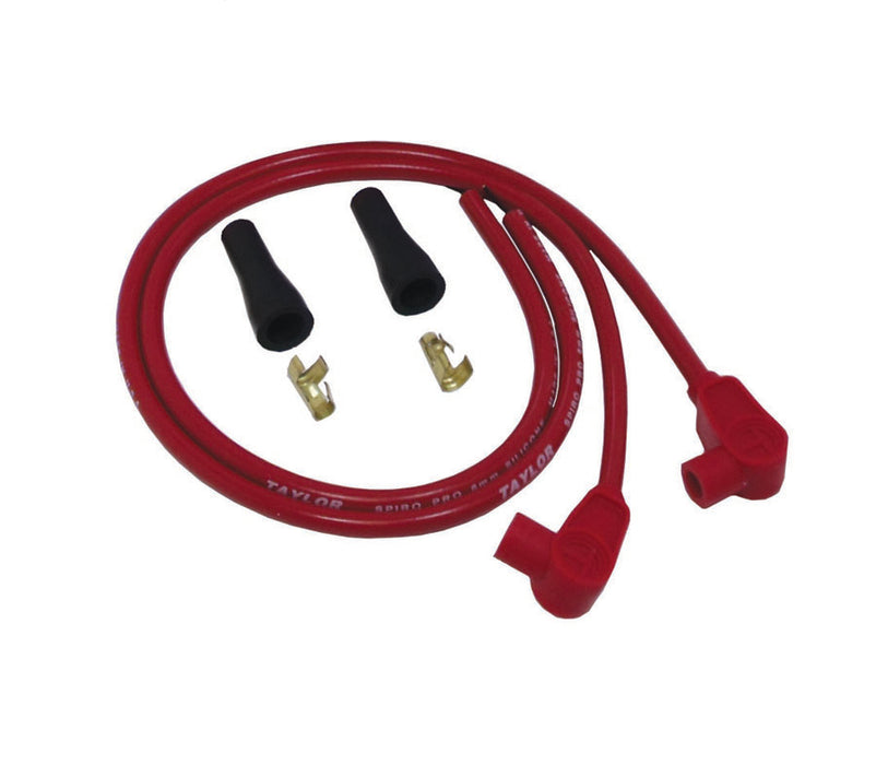 Taylor Cable 10251 8mm Spiro-Pro Motorcycle Ignition Wire Set; Universal Fit; Red; 90 deg. Boots; - Truck Part Superstore