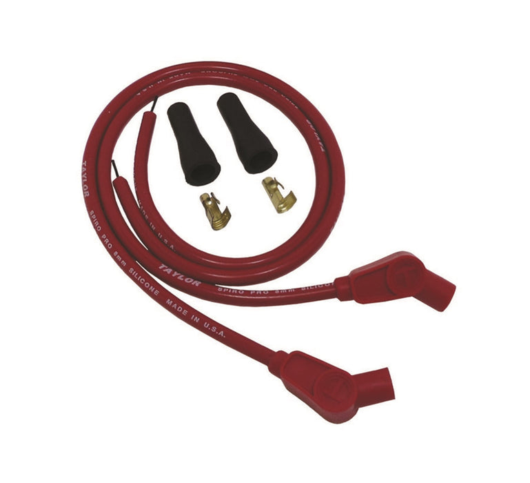 Taylor Cable 10253 8mm Spiro-Pro Motorcycle Ignition Wire Set; Universal Fit; Red; 135 deg. Boots; - Truck Part Superstore