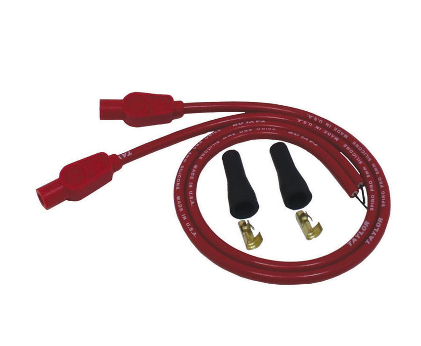 Taylor Cable 10255 8mm Spiro-Pro Motorcycle Ignition Wire Set; Universal Fit; Red; 180 deg. Boots; - Truck Part Superstore