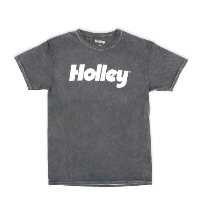 Holley 10429-MDHOL Holley Logo Shirt; Mineral Washed Distressed; Medium; Gray; - Truck Part Superstore