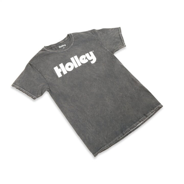 Holley 10429-2XHOL Holley Logo Shirt; Mineral Washed Distressed; XXL; Gray; - Truck Part Superstore