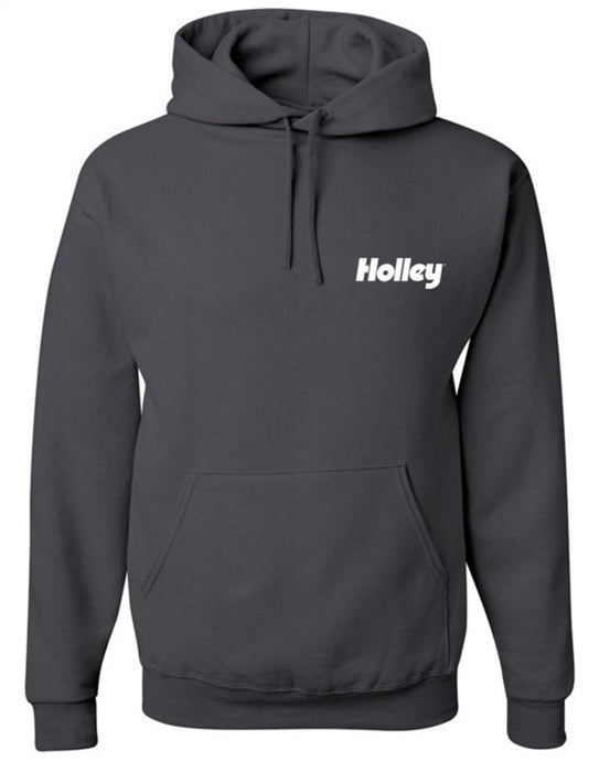 Holley 10432-SMHOL Holley Logo Hoodie; Small; Charcoal Gray; - Truck Part Superstore