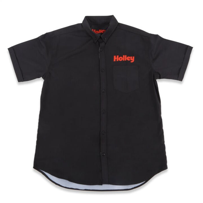 Holley 10437-XLHOL Holley Logo Button Down Shirt; Mens; XL; Black; - Truck Part Superstore