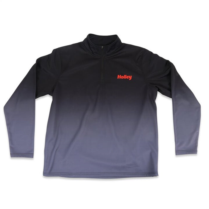 Holley 10438-2XHOL Holley Logo Quarter Zip Shirt; Mens; XXL; Black/Grey Ombre; - Truck Part Superstore