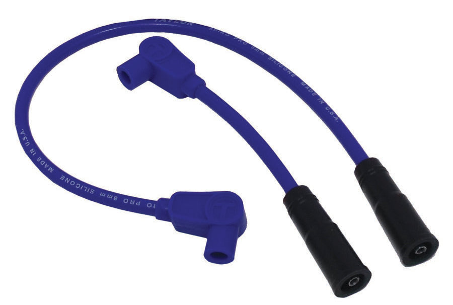 Taylor Cable 10631 8mm Spiro-Pro Motorcycle Ignition Wire Set; Custom Fit; Blue; 90 deg. Boots; - Truck Part Superstore