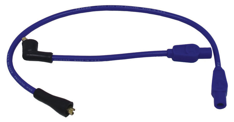Taylor Cable 10632 8mm Spiro-Pro Motorcycle Ignition Wire Set; Custom Fit; Blue; 180 deg. Boots; - Truck Part Superstore