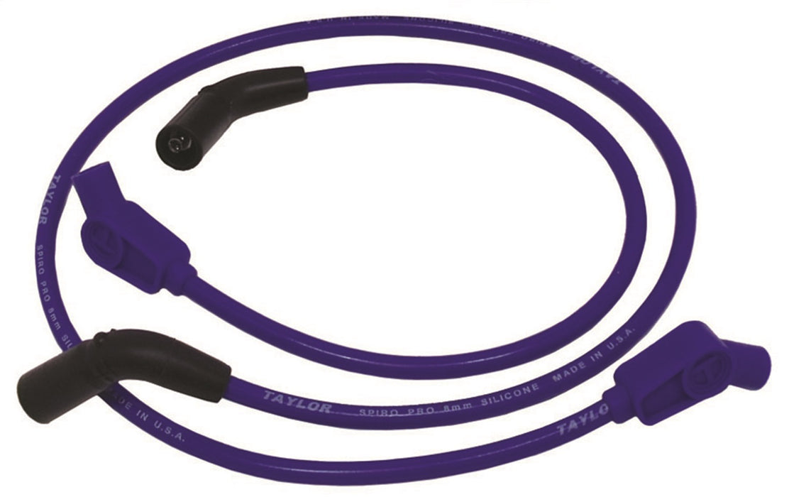 Taylor Cable 10636 8mm Spiro-Pro Motorcycle Ignition Wire Set; Custom Fit; Blue; 135 deg. Boots; - Truck Part Superstore