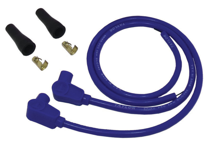 Taylor Cable 10651 8mm Spiro-Pro Motorcycle Ignition Wire Set; Universal Fit; Blue; 90 deg. Boots; - Truck Part Superstore