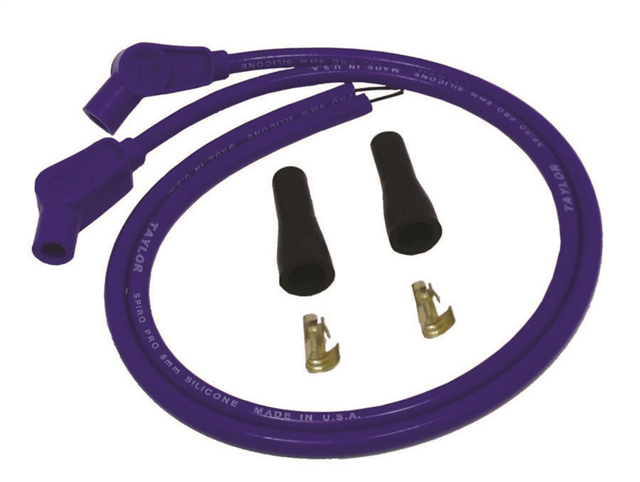 Taylor Cable 10653 8mm Spiro-Pro Motorcycle Ignition Wire Set; Universal Fit; Blue; 135 deg. Boots; - Truck Part Superstore