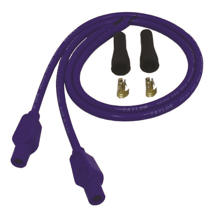Taylor Cable 10655 8mm Spiro-Pro Motorcycle Ignition Wire Set; Universal Fit; Blue; 180 deg. Boots; - Truck Part Superstore