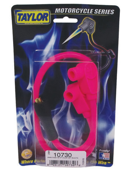 Taylor Cable 10730 8mm Spiro-Pro Motorcycle Ignition Wire Set; Custom Fit; Pink; 90 deg. Boots - Truck Part Superstore