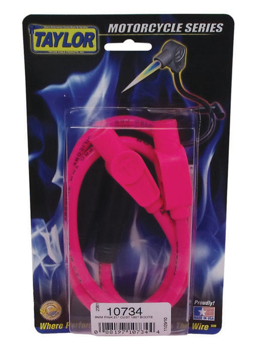Taylor Cable 10734 8mm Spiro-Pro pink 21in custom MC 180 - Truck Part Superstore