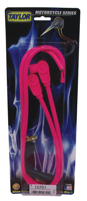 Taylor Cable 10751 8mm Spiro-Pro Motorcycle Ignition Wire Set; Universal Fit; Pink; 90 deg. Boots - Truck Part Superstore