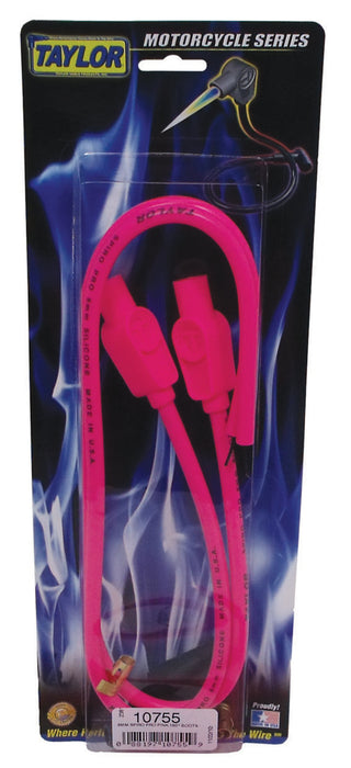Taylor Cable 10755 8mm Spiro-Pro Motorcycle Ignition Wire Set; Universal Fit; Pink; 180 deg. Boots - Truck Part Superstore