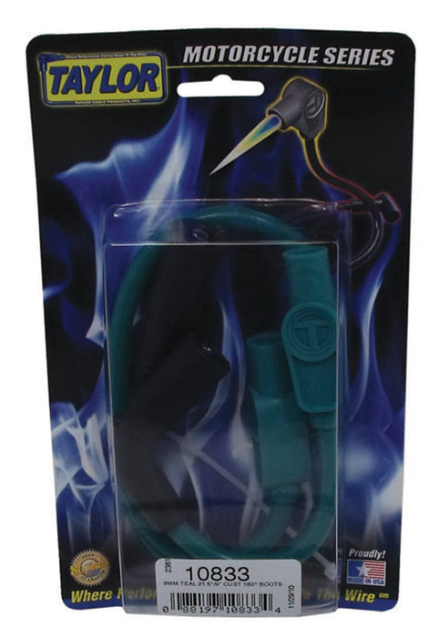 Taylor Cable 10833 8mm Spiro-Pro teal 21.5/9in custom MC 180 - Truck Part Superstore