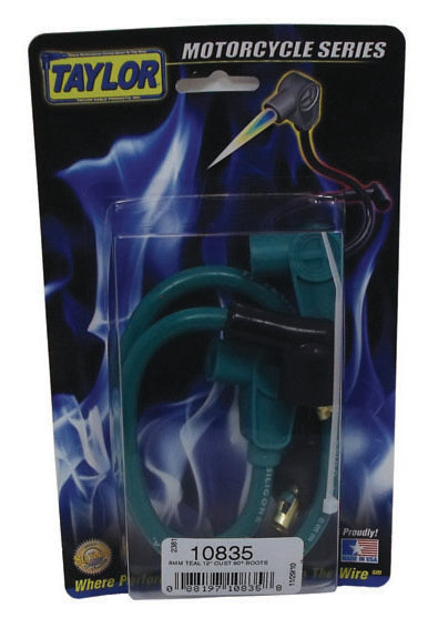 Taylor Cable 10835 8mm Spiro-Pro teal 12in custom MC 90 - Truck Part Superstore