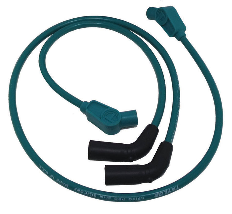 Taylor Cable 10836 8mm Spiro-Pro Motorcycle Ignition Wire Set; Custom Fit; Teal; 135 deg. Boots - Truck Part Superstore