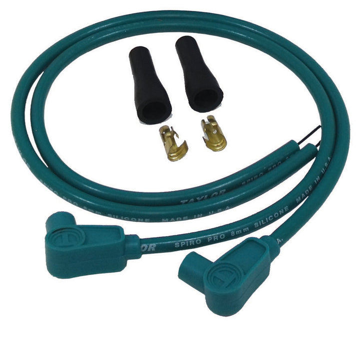 Taylor Cable 10851 8mm Spiro-Pro Motorcycle Ignition Wire Set; Universal Fit; Teal; 90 deg. Boots - Truck Part Superstore