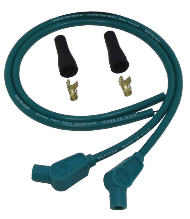 Taylor Cable 10853 8mm Spiro-Pro Motorcycle Ignition Wire Set; Universal Fit; Teal; 135 deg. Boots - Truck Part Superstore