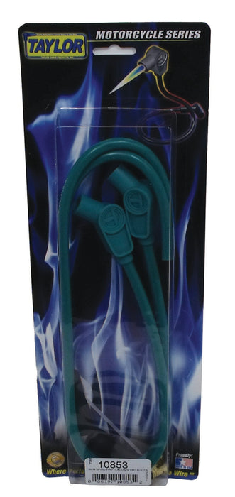 Taylor Cable 10853 8mm Spiro-Pro Motorcycle Ignition Wire Set; Universal Fit; Teal; 135 deg. Boots - Truck Part Superstore
