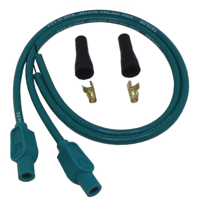 Taylor Cable 10855 8mm Spiro-Pro Motorcycle Ignition Wire Set; Universal Fit; Teal; 180 deg. Boots - Truck Part Superstore