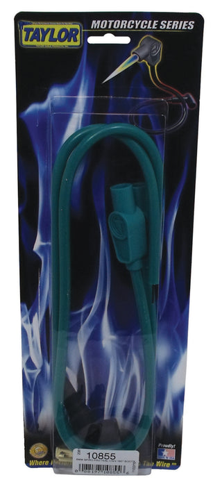 Taylor Cable 10855 8mm Spiro-Pro Motorcycle Ignition Wire Set; Universal Fit; Teal; 180 deg. Boots - Truck Part Superstore