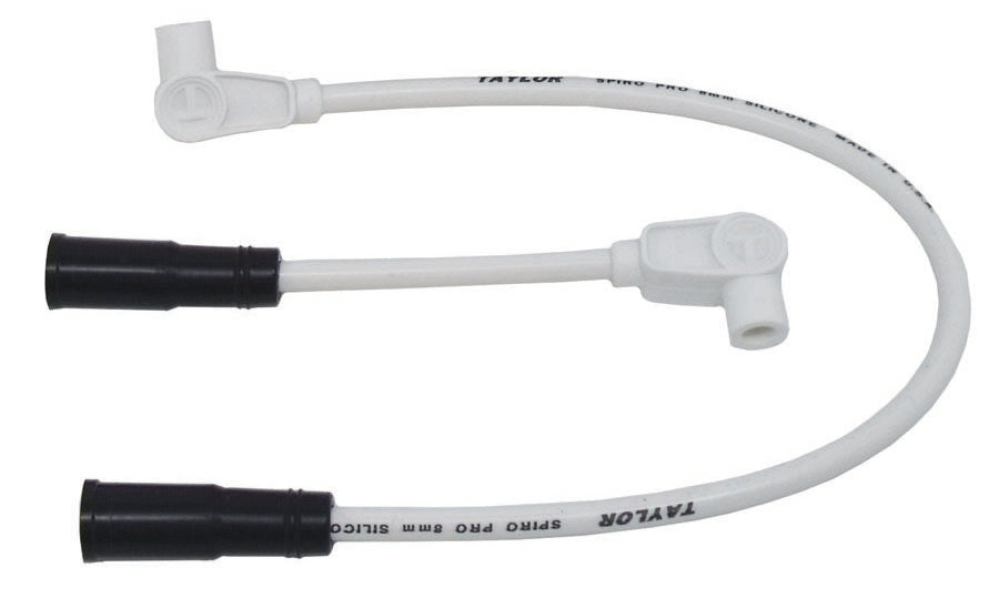 Taylor Cable 10931 8mm Spiro-Pro Motorcycle Ignition Wire Set; Custom Fit; White; 90 deg. Boots - Truck Part Superstore