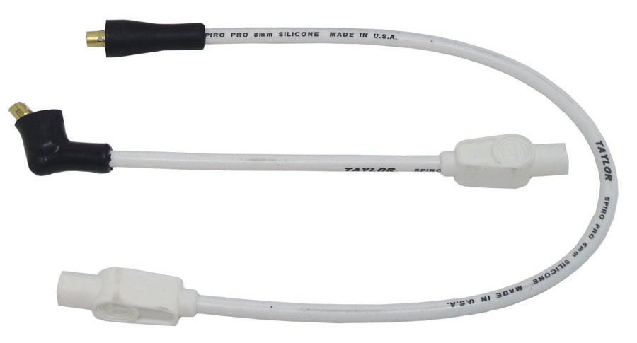Taylor Cable 10932 8mm Spiro-Pro Motorcycle Ignition Wire Set; Custom Fit; White; 180 deg. Boots - Truck Part Superstore