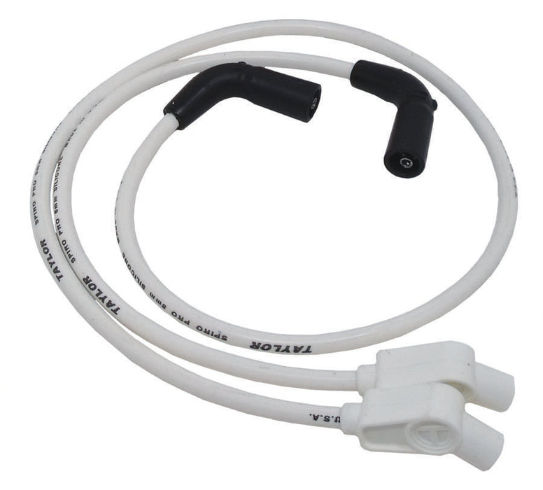 Taylor Cable 10936 8mm Spiro-Pro Motorcycle Ignition Wire Set; Custom Fit; White; 135 deg. Boots - Truck Part Superstore