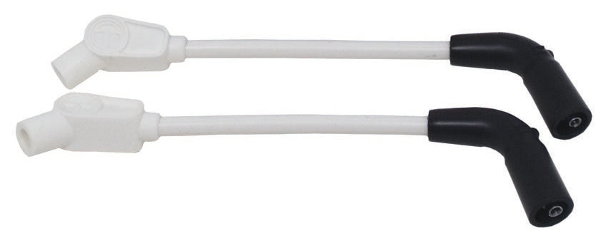 Taylor Cable 10938 8mm Spiro-Pro Motorcycle Ignition Wire Set; Custom Fit; White; 135 deg. Boots - Truck Part Superstore
