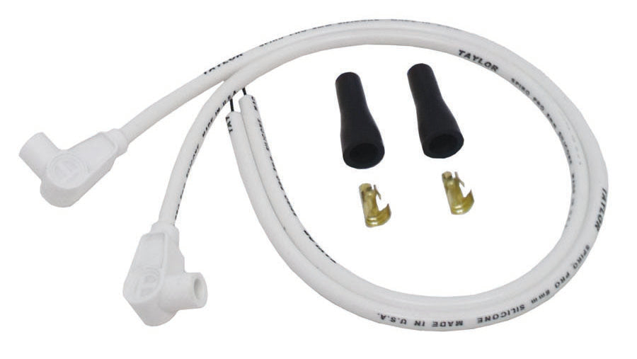 Taylor Cable 10951 8mm Spiro-Pro Motorcycle Ignition Wire Set; Universal Fit; White; 90 deg. Boots - Truck Part Superstore