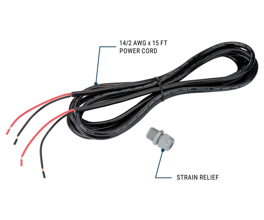 14 Gauge x 15 Foot Power Cord for 12V Fuel Transfer Pumps - Truck Part Superstore